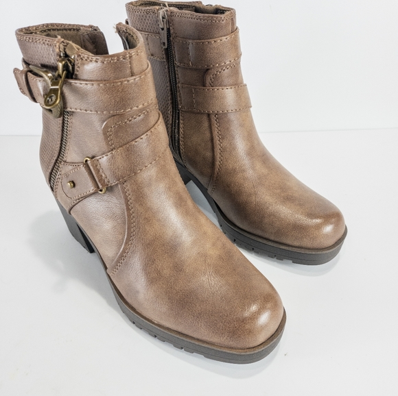 Baretraps Towanda Lug Sole Booties Brown Mushroom -7.5 - Picture 2 of 3